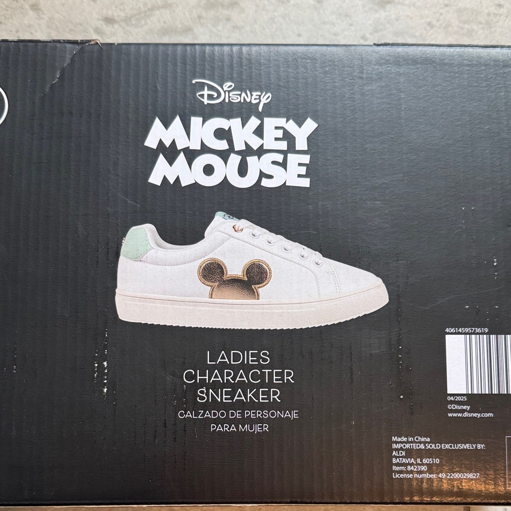 Disney Mickey Mouse Ladies Sneakers - White and Gold - Picture 4 of 4